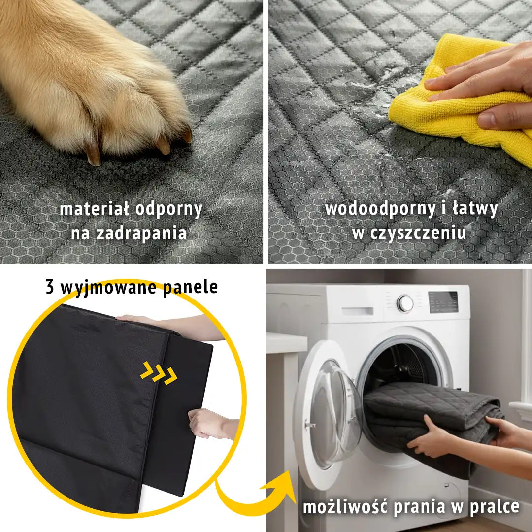 Mata samochodowa z usztywnionym spodem - składana - na całą, 2/3, 1/3 kanapy