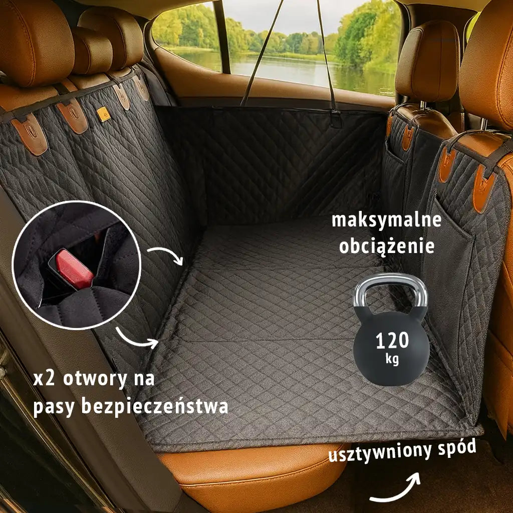 Mata samochodowa z usztywnionym spodem - składana - na całą, 2/3, 1/3 kanapy