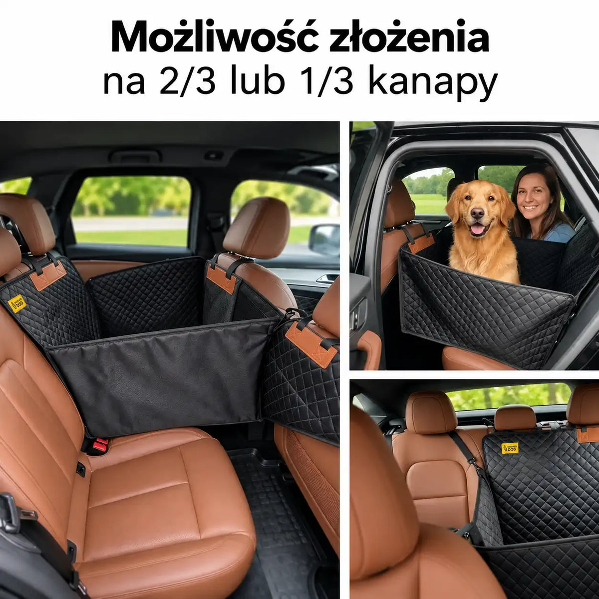 Mata samochodowa z usztywnionym spodem - składana - na całą, 2/3, 1/3 kanapy