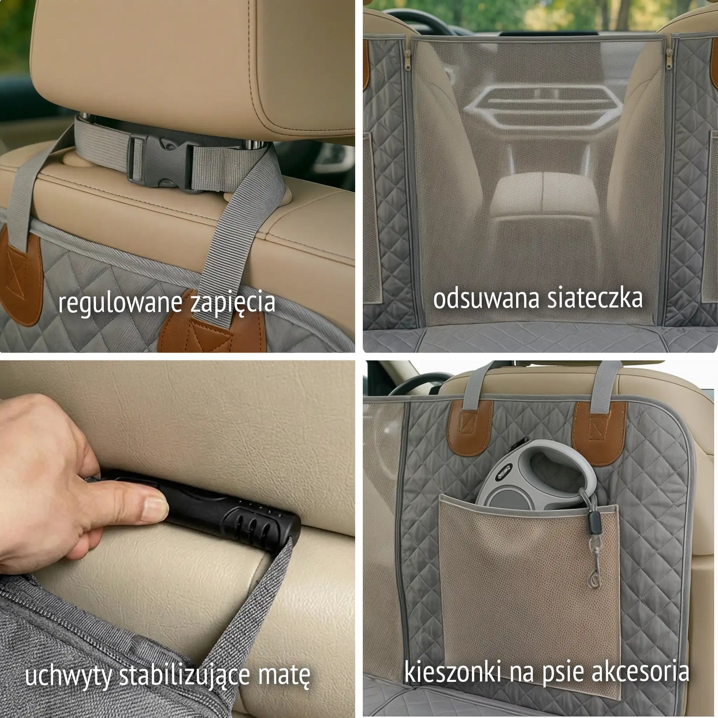 Mata samochodowa z usztywnionym spodem - składana - na całą, 2/3, 1/3 kanapy